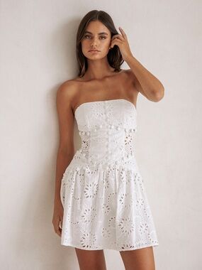 SABO SKIRT Palermo Button Dress in White S
